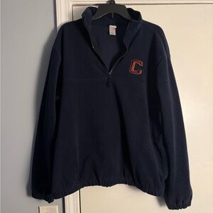 Navy Half-Zip Sweatshirt with Embroidered C